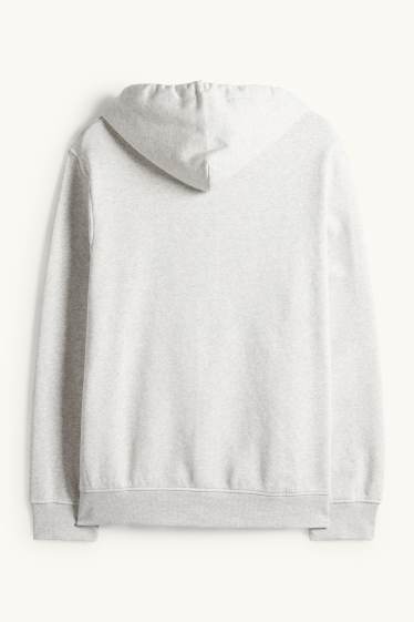 Uomo - Felpa con zip e cappuccio - grigio chiaro melange