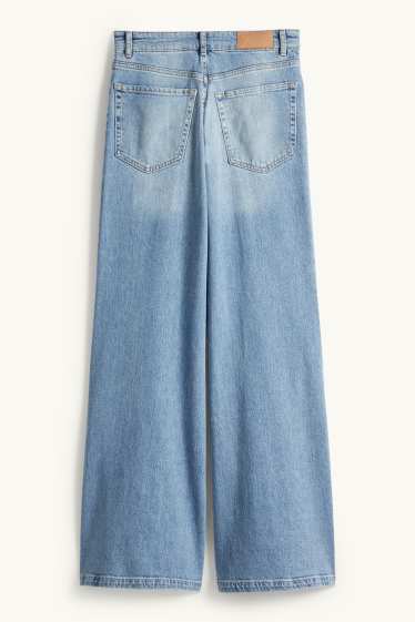 Women - Flared jeans - high waist - blue denim
