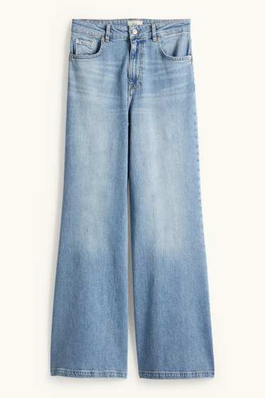 Women - Flared jeans - high waist - blue denim