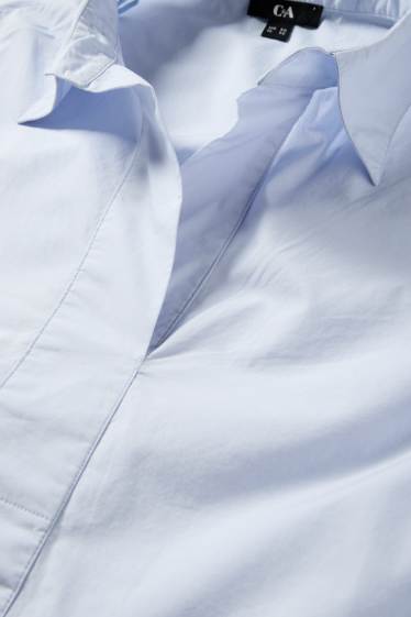 Dames - Blouse met V-hals - lichtblauw