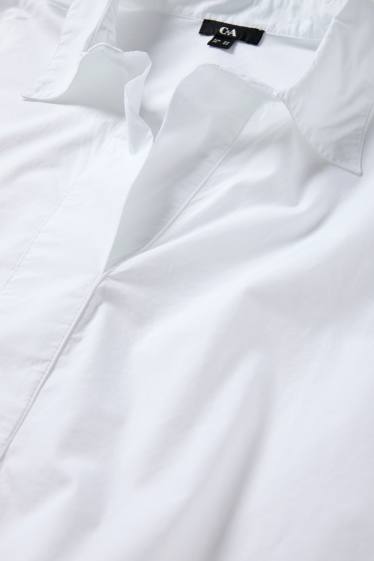 Femei - Bluză cu decolteu în V - alb