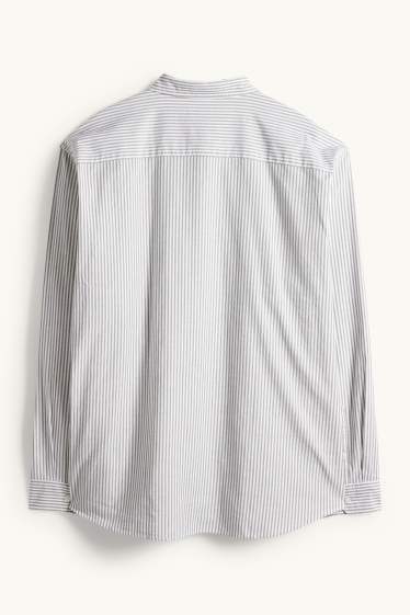 Herren - Hemd - Regular Fit - Button-down - gestreift - grün / cremeweiss