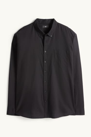 Uomo - Camicia - regular fit - button down - nero