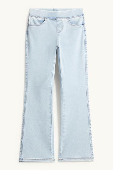 Enfants filles - Flared legging - jean bleu clair