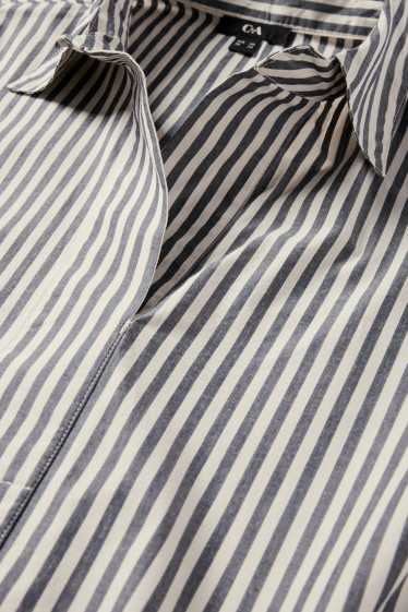 Dames - Blouse met V-hals - donkerblauw