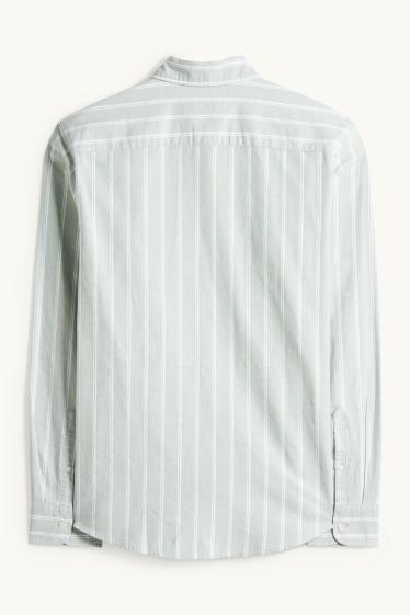 Herren - Hemd - Regular Fit - Button-down - gestreift - mintgrün