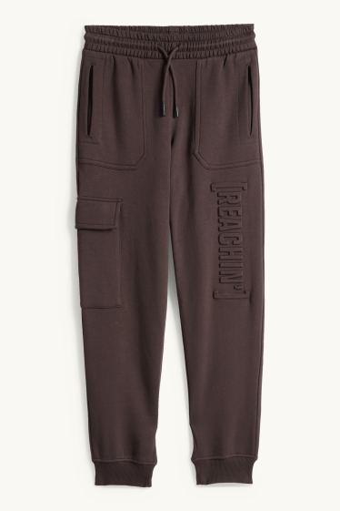 Children Boys - Cargo joggers - dark brown