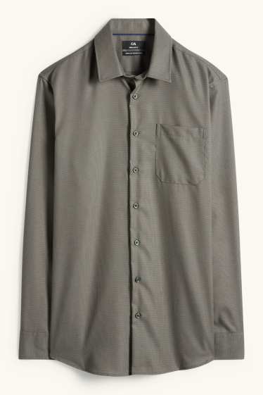 Herren - Businesshemd - Regular Fit - Kent - bügelfrei - strukturiert - grün