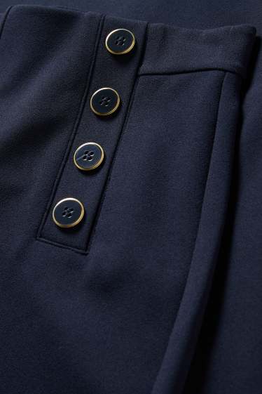 Donna - Pantaloni in jersey - vita media - gamba ampia - blu scuro