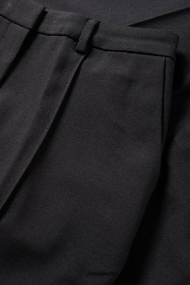 Donna - Pantaloni di stoffa - vita media - tapered fit - nero
