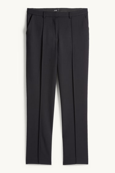 Donna - Pantaloni di stoffa - vita media - tapered fit - nero