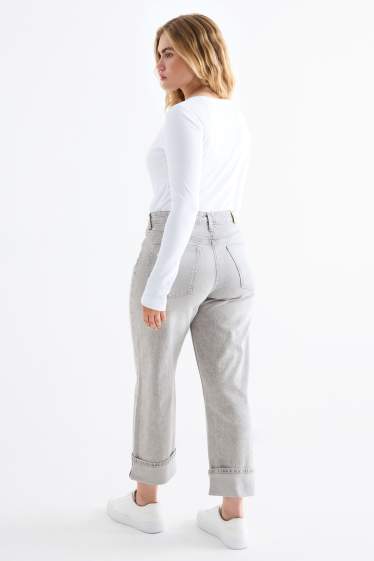 Damen - Boyfriend Jeans - Mid Waist - LYCRA® - jeansgrau