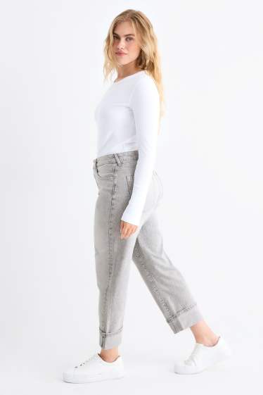 Damen - Boyfriend Jeans - Mid Waist - LYCRA® - jeansgrau