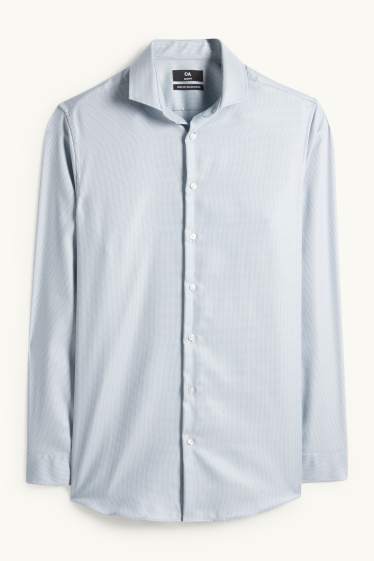 Hommes - Chemise de bureau - slim fit - col cutaway - facile à repasser - bleu clair