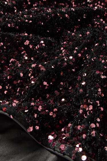 Women - Long sleeve sequin top - regular fit - purple