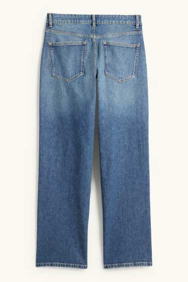 Women - Baggy jeans - mid-rise waist - blue denim