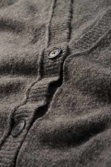 Femei - Cardigan tricotat - gri melanj