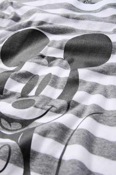 Femei - Cămașă de noapte - cu dungi - Mickey Mouse - gri melanj