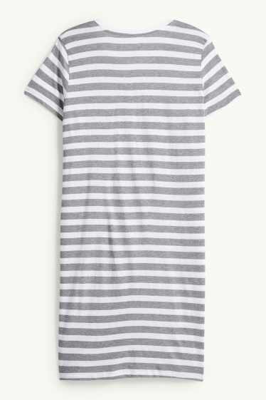 Femei - Cămașă de noapte - cu dungi - Mickey Mouse - gri melanj