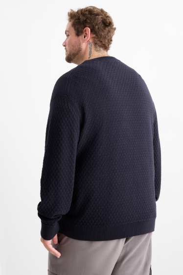 Herren - Pullover - strukturiert - dunkelblau