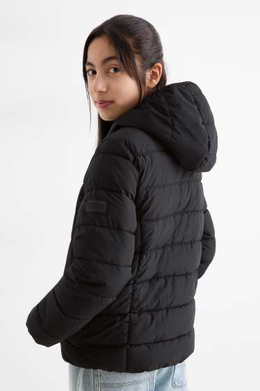 Nena - Jaqueta embuatada amb caputxa - resistent a l’aigua - negre