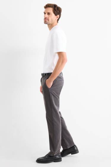 Heren - Chino - regular fit - met structuur - donkergrijs