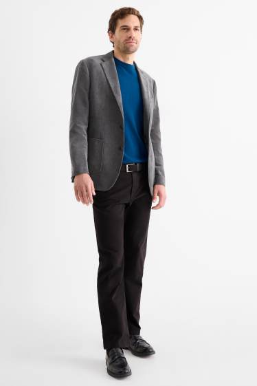 Pánské - Kalhoty chino s páskem - regular fit - černá