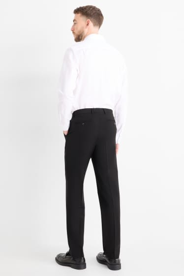 Hommes - Pantalon de costume - regular fit - Flex - laine mélangée - LYCRA® - noir