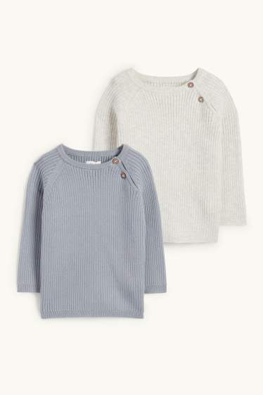 Baby Boys - Multipack of 2 - baby jumper - ribbed - gray