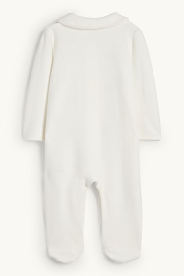 Unisex - Babykerstpyjama - geribd - wit