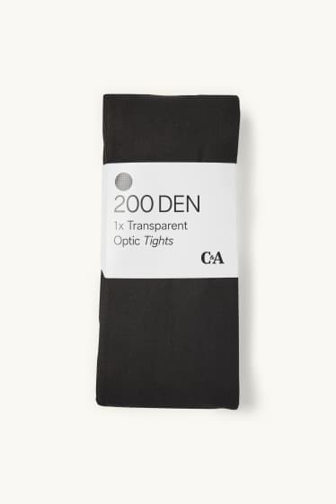 Damen - Thermo-Strumpfhose - 200 DEN - schwarz