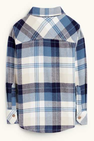 Enfants garçons - Chemise en flanelle - à carreaux - bleu