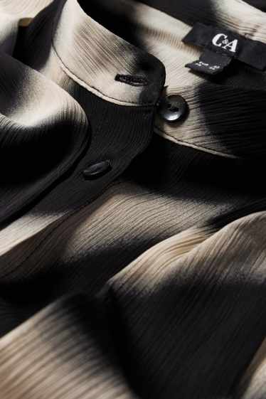 Women - Chiffon blouse - patterned - black / beige