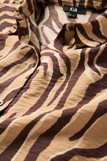 Femmes - Chemisier - à motif - marron / beige