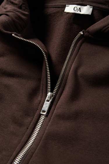 Femmes - Sweat zippé à capuche - marron foncé
