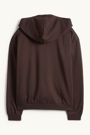 Femmes - Sweat zippé à capuche - marron foncé