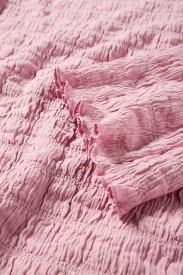 Femmes - Haut à manches longues - regular fit - smocké - rose