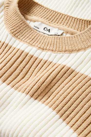 Copii - Fete - Pulover - reiat - cu dungi - bej