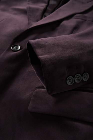Herren - Samt-Sakko - Slim Fit - Stretch - lila