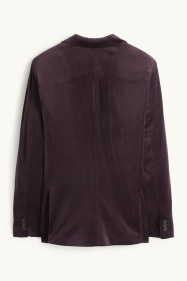 Herren - Samt-Sakko - Slim Fit - Stretch - lila