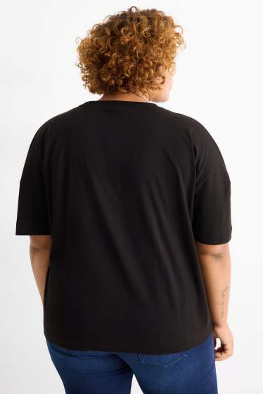 Femei - Tricou - Snoopy - aspect lucios - negru