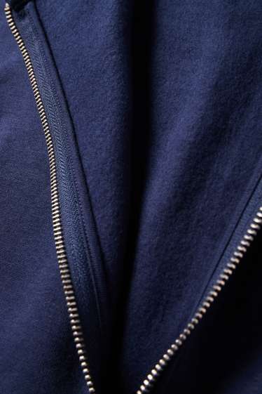 Donna - Felpa con zip e cappuccio - blu scuro