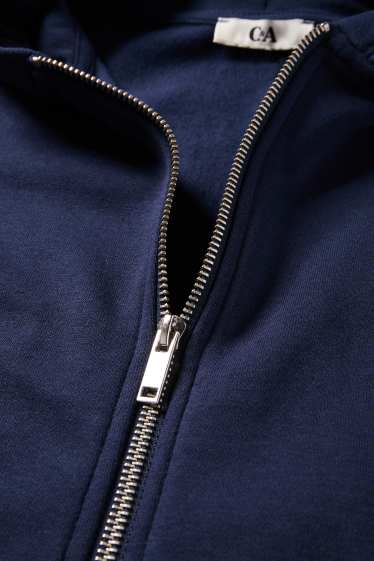 Donna - Felpa con zip e cappuccio - blu scuro
