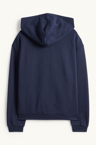Donna - Felpa con zip e cappuccio - blu scuro