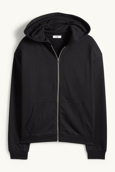 Damen - Sweatjacke mit Kapuze - schwarz
