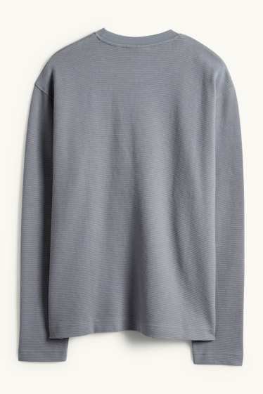 Home - Samarreta de màniga llarga - relaxed fit - acanalada - gris fosc