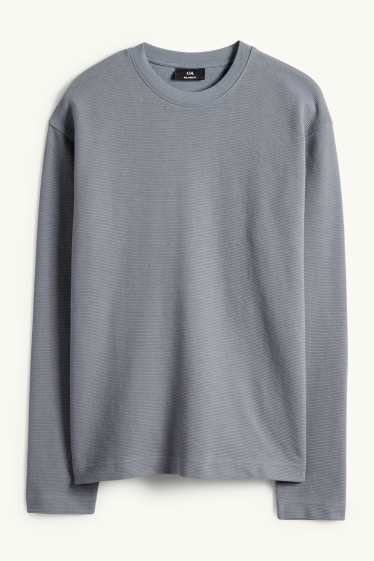 Home - Samarreta de màniga llarga - relaxed fit - acanalada - gris fosc