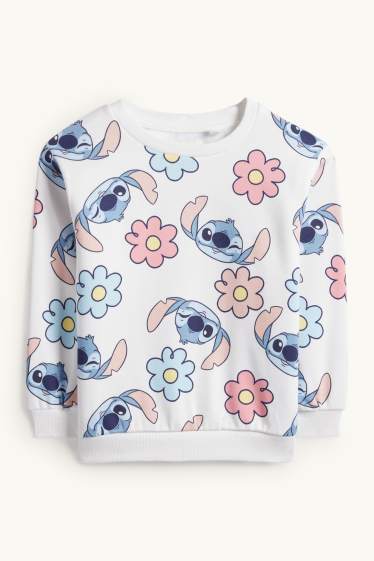 Kinder Mädchen - Lilo & Stitch - Sweatshirt - geblümt - cremeweiss