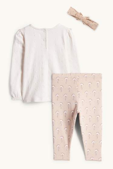 Nadó nena - Floretes - conjunt per a nadó - 3 peces - blanc trencat