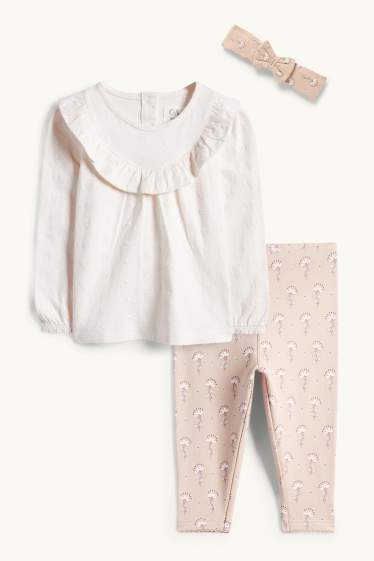 Nadó nena - Floretes - conjunt per a nadó - 3 peces - blanc trencat